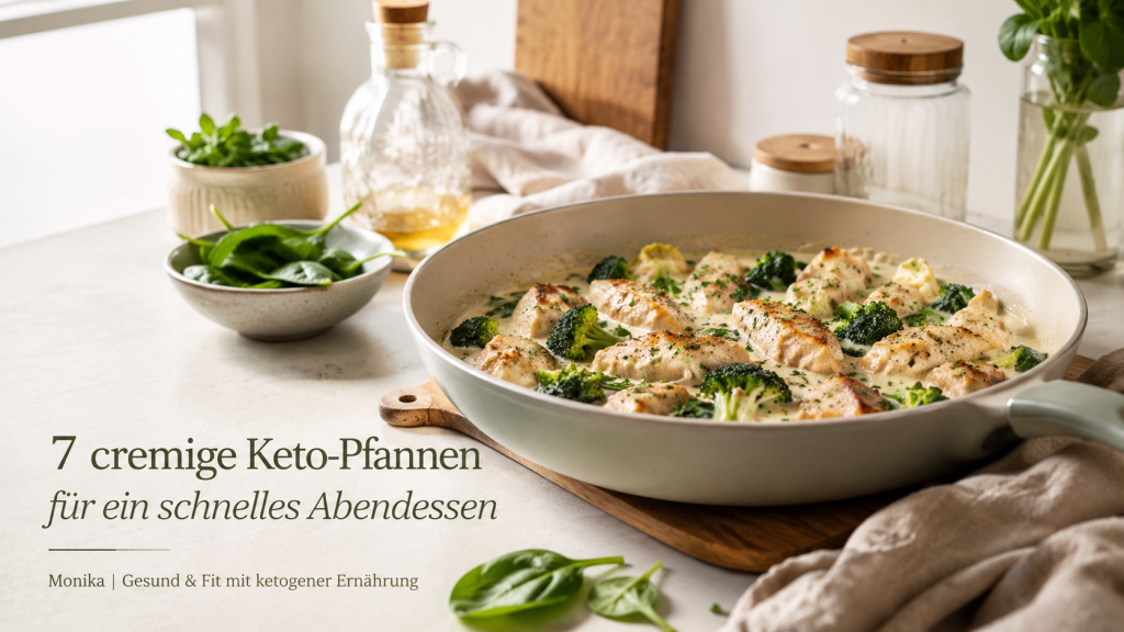 Cremige Keto Pfanne mit Poulet und Brokkoli für ein schnelles Abendessen
