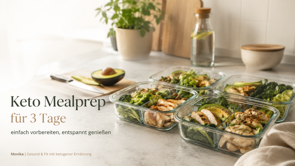 Keto Mealprep für 3 Tage mit vorbereiteten Low-Carb Mahlzeiten in Mealprep-Boxen