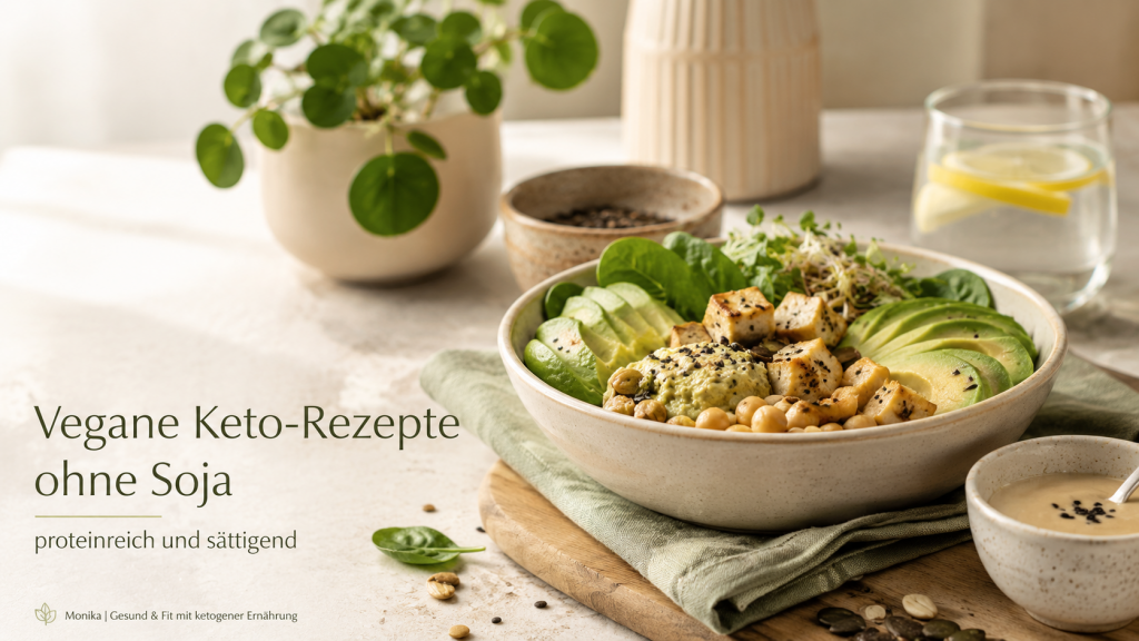 Vegane Keto-Rezepte ohne Soja mit Avocado, Hanfsamen, Chiasamen und frischem Gemüse