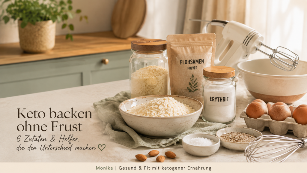 Keto backen ohne Frust mit Mandelmehl, Erythrit, Flohsamenschalen und praktischen Backhelfern