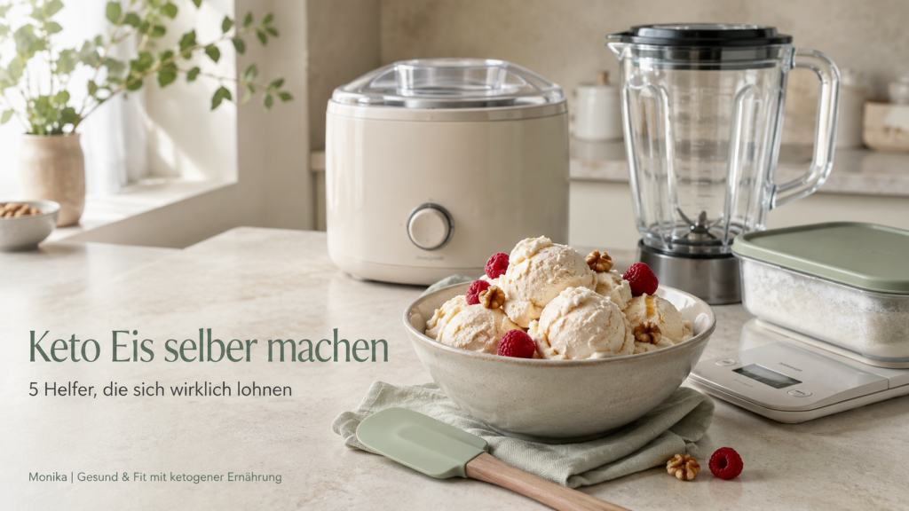Keto Eis selber machen mit Eismaschine, Mixer und praktischen Küchenhelfern