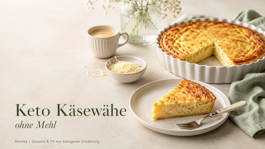Keto Käsewähe ohne Mehl mit Gruyère und Emmentaler als einfaches Schweizer Low-Carb-Rezept.